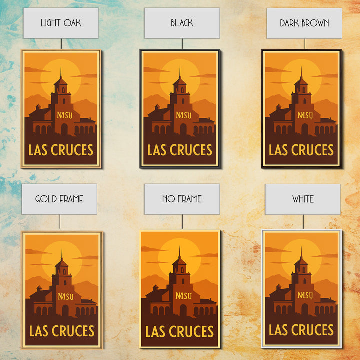 Las Cruces Travel Poster, Canvas Print, Warm Sunset Silhouette Art, Las Cruces Travel Art, Travel Poster Set, Retro Travel Print