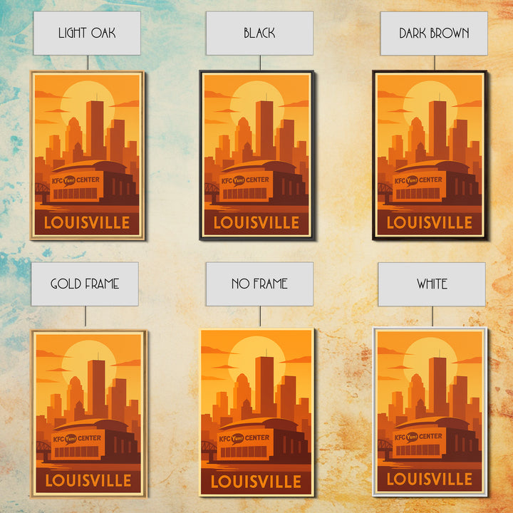 Louisville Travel Poster, Framed Canvas Print, Vintage Deco Wall Art, Louisville Travel Art, Travel Wall Art, Living Room Wall Art