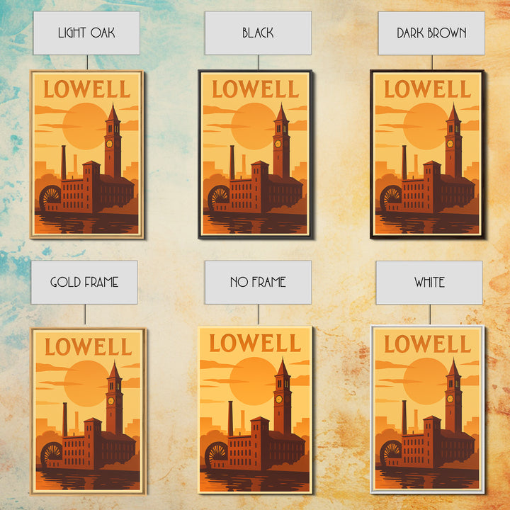 Lowell Massachusetts Travel Poster, Canvas Print, Vintage Deco Wall Art, Lowell Wall Art, Travel Poster Art, Wall Art, City Art Print