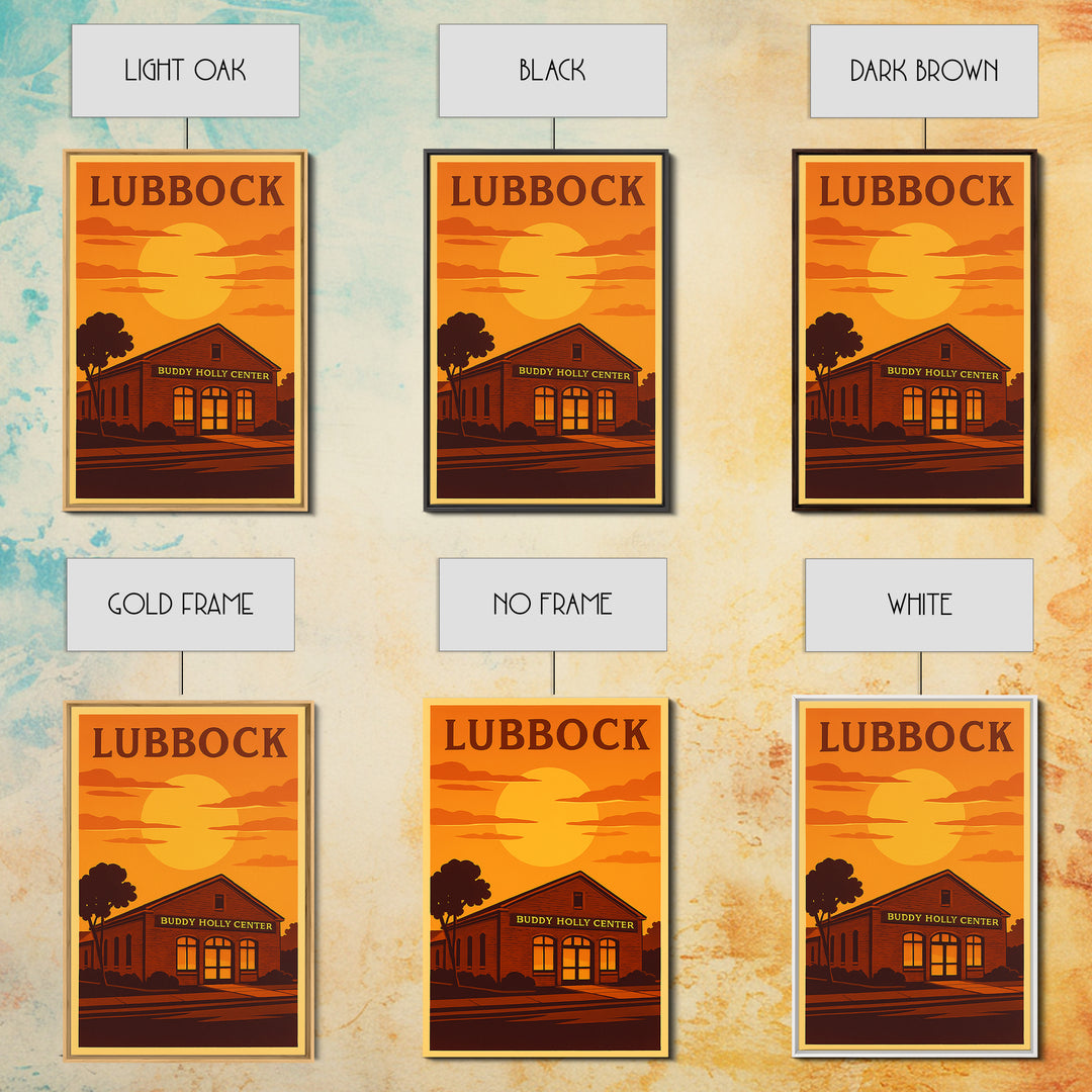 Lubbock Texas Travel Poster, Canvas Print, Vintage Deco Wall Art, Lubbock Art Print, Vintage Travel Art, City Art Print, City Illustration
