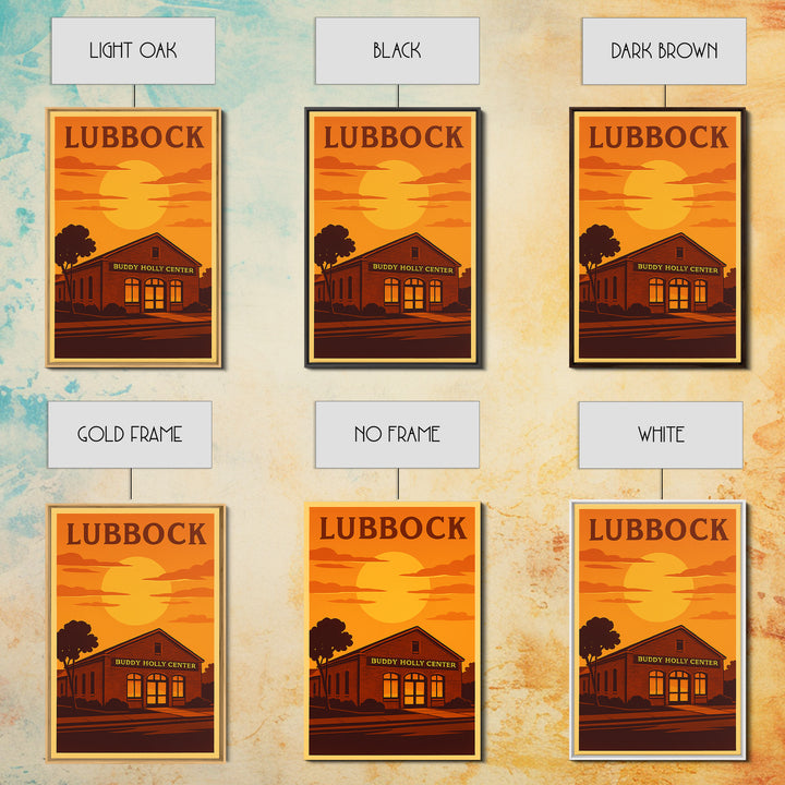 Lubbock Texas Travel Poster, Canvas Print, Vintage Deco Wall Art, Lubbock Art Print, Vintage Travel Art, City Art Print, City Illustration