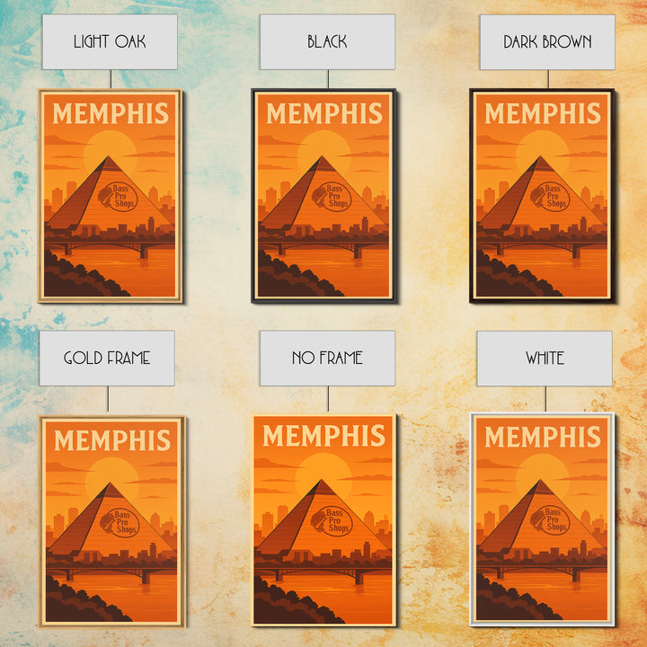 Memphis Tennessee Travel Poster, Canvas Print, Gold Art Deco Poster Art, Memphis Wall Art, Watercolor Urban Skyline, Art Print, Travel Art
