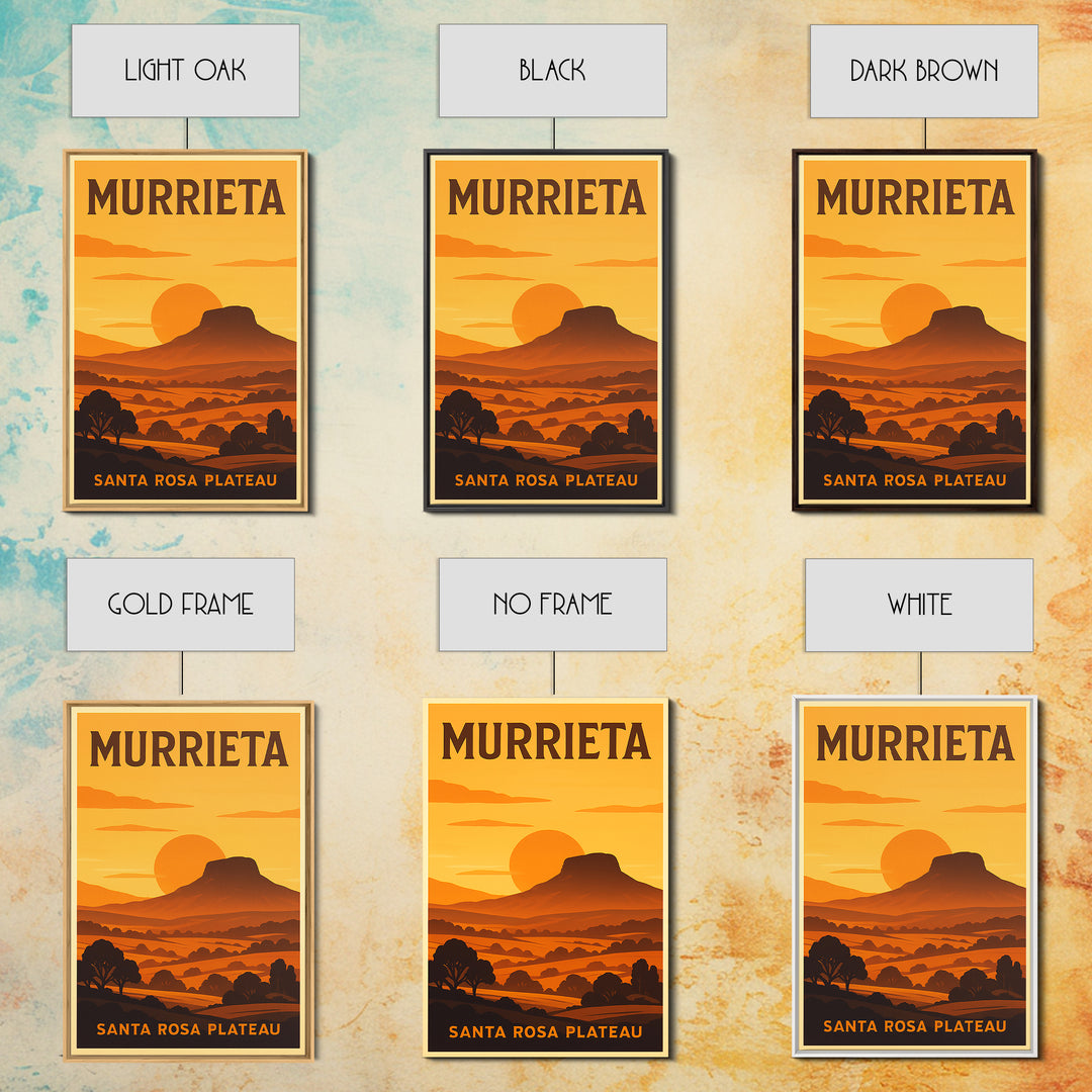 Murrieta California Travel Poster, Framed Canvas Print, Gold Art Deco Poster Art, Murrieta Travel Art, Wanderlust Decor, Eclectic Wall Decor