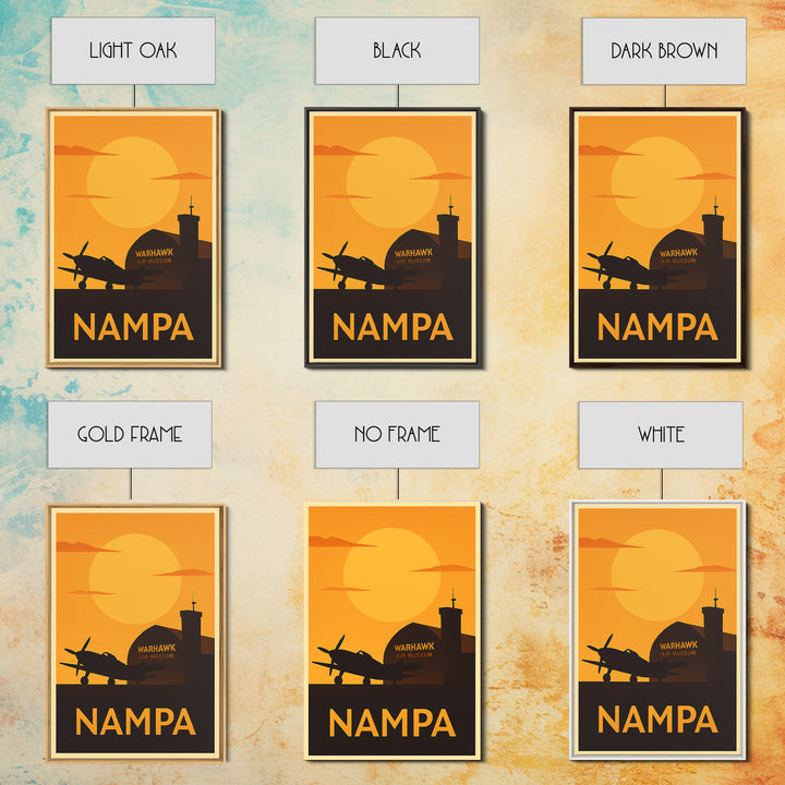 Nampa Travel Poster, Canvas Print, Gold Art Deco Poster Art, Nampa Travel Art, Wanderlust Decor, Travel Wall Art, Watercolor Skyline