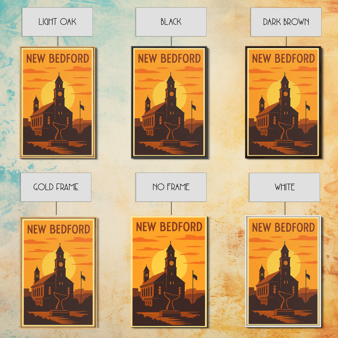 New Bedford Massachusetts Travel Poster, Canvas Print, Gold Art Deco Poster Art, New Bedford City Art, Travel Poster Set, City Poster