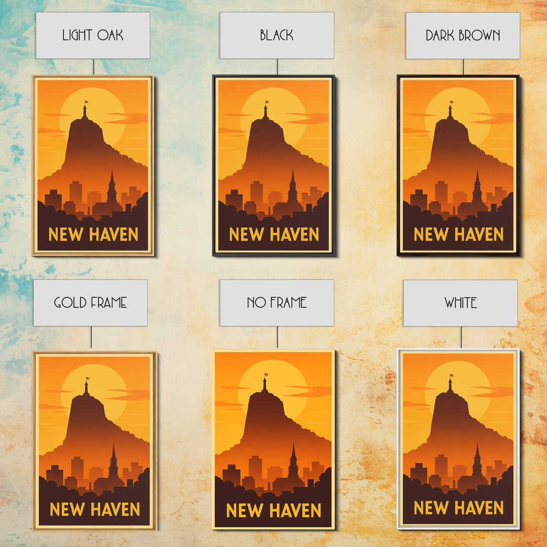 New Haven Travel Poster, Canvas Print, Vintage Deco Wall Art, New Haven Wall Art, Gift For Travelers, Retro Travel Print, Travel Wall Art