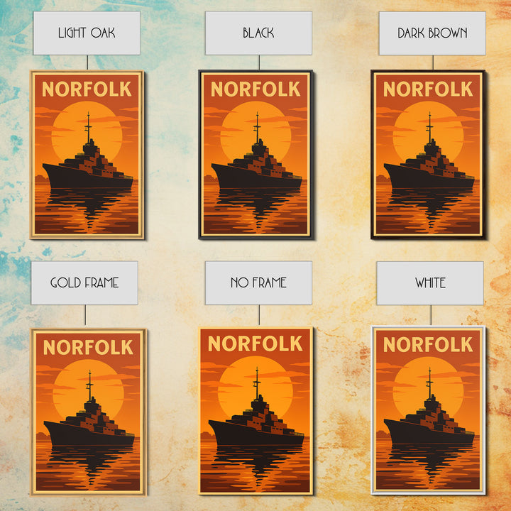Norfolk Virginia Travel Poster, Canvas Print, Gold Art Deco Poster Art, Norfolk Art Print, Wanderlust Decor, Retro Travel Print, Wall Art