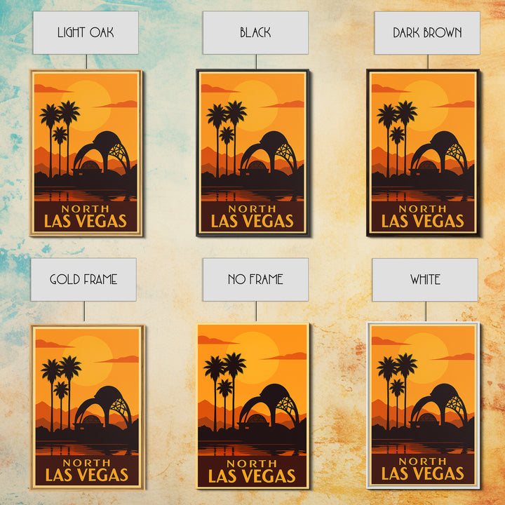 North Las Vegas Travel Poster, Canvas Print, Golden Travel Poster Art, North Las Vegas City Art, Travel Poster Set, Wanderlust Decor