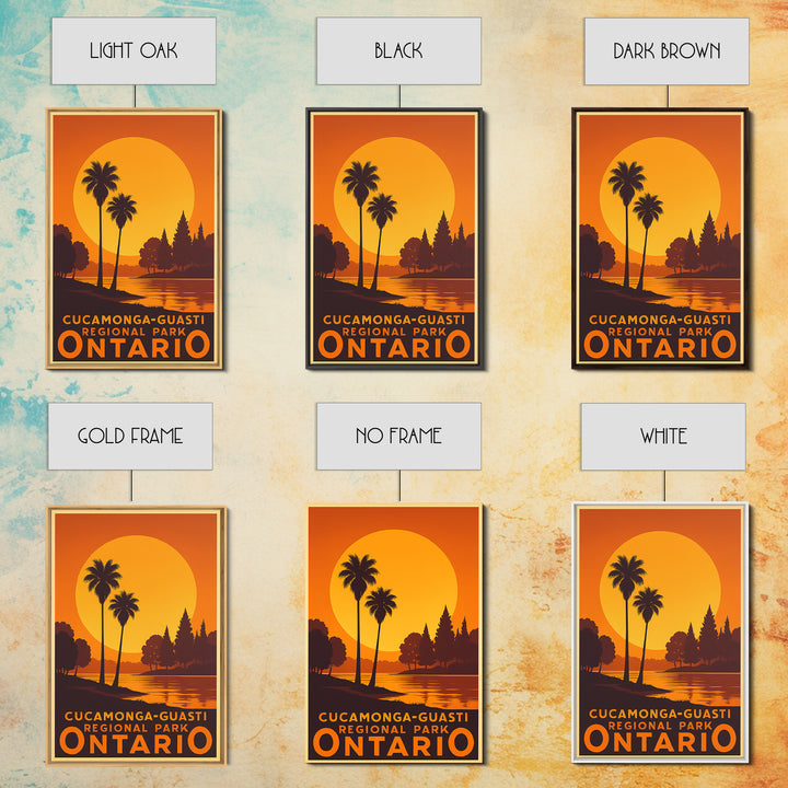 Ontario Travel Poster, Canvas Print, Warm Sunset Silhouette Art, Ontario Poster Print, City Illustration, Vintage Travel Print