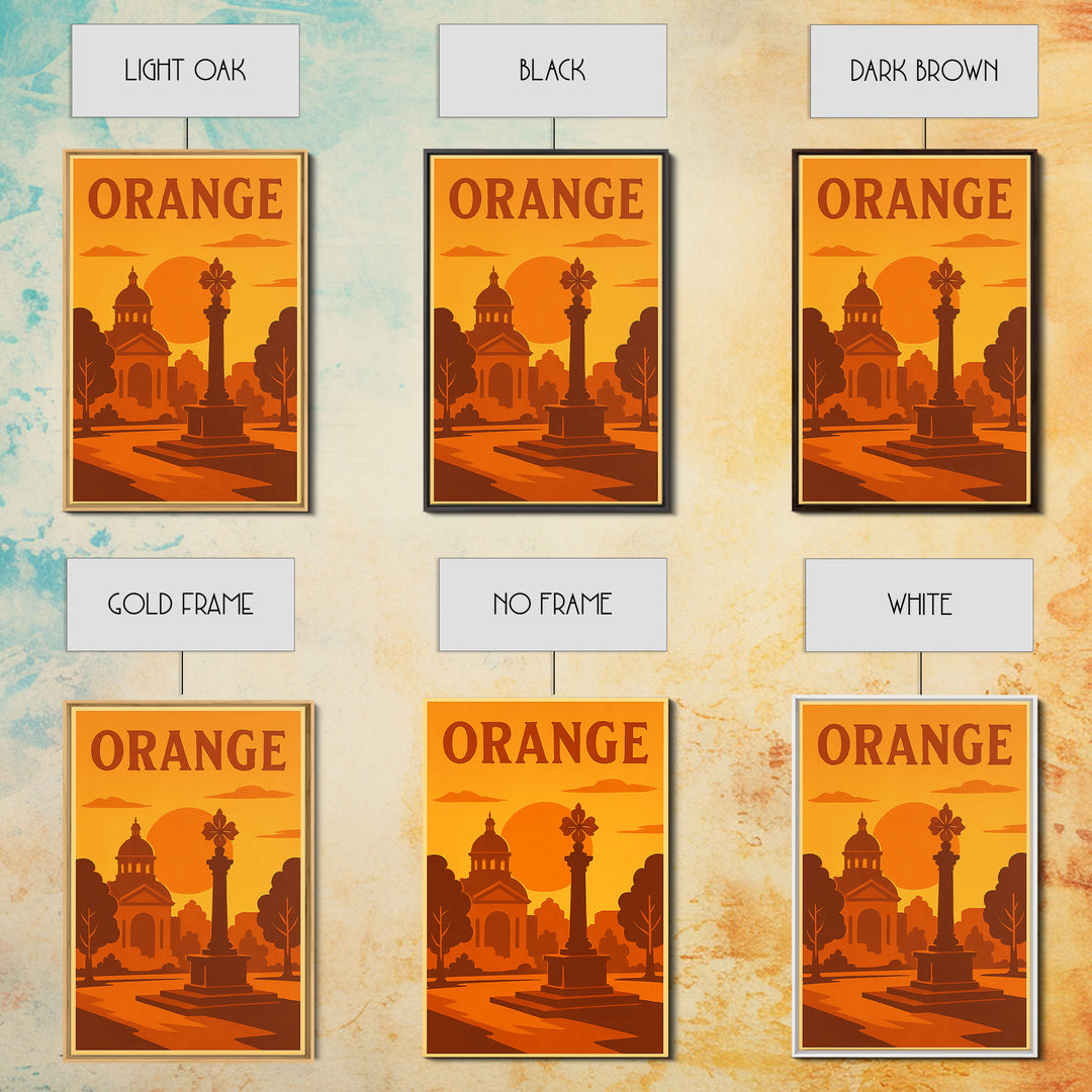 Orange California Travel Poster, Canvas Print, Warm Sunset Silhouette Art, Orange Wall Art, Travel Print, Wall Decor, City Travel Prints