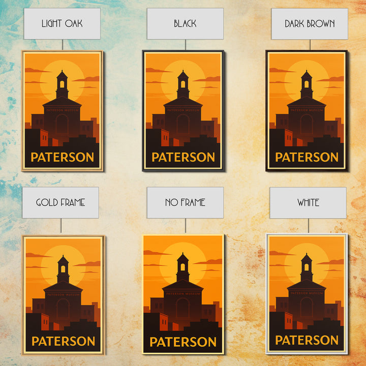 Paterson Travel Poster, Canvas Print, Gold Art Deco Poster Art, Paterson Travel Art, Home Office Decor, Retro Travel Print, Wall Art