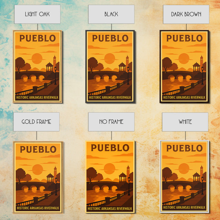 Pueblo Colorado Travel Poster, Canvas Print, Golden Poster Art, Pueblo Poster Print, Travel Wall Art, City Art Print, Watercolor Skyline Art
