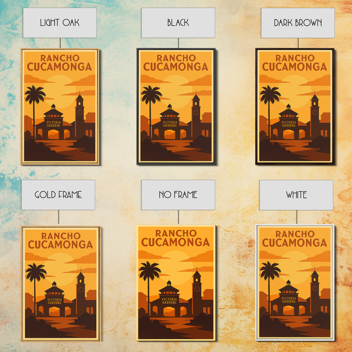 Rancho Cucamonga California Travel Poster, Canvas Print, Gold Art Deco Poster Art, Rancho Cucamonga Art Print, Modern Wall Decor, Home Decor