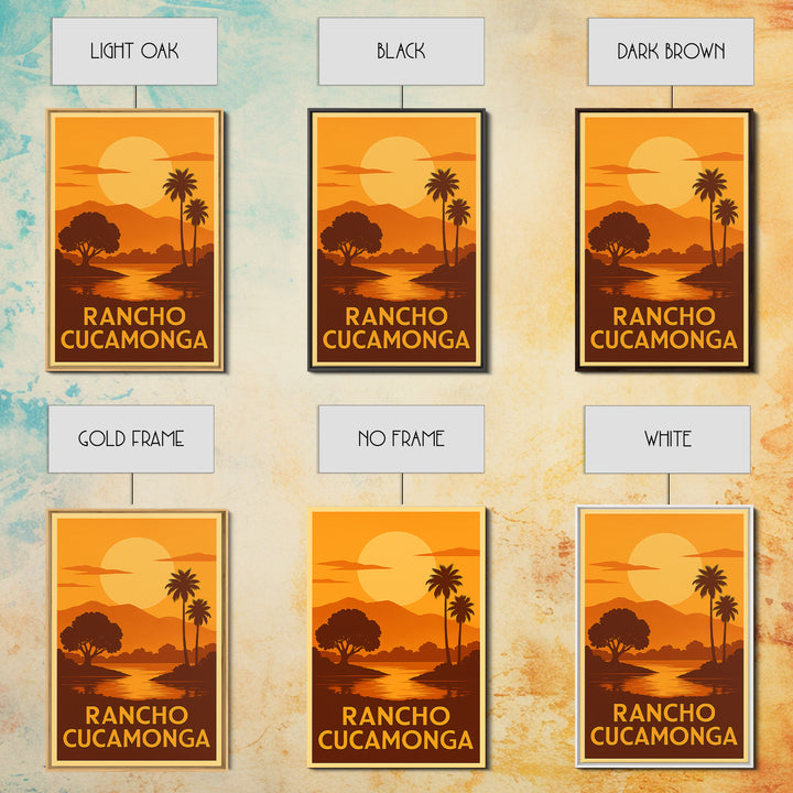 Rancho Cucamonga Travel Poster, Canvas Print, Gold Art Deco Poster Art, Rancho Cucamonga Wall Art, Travel Wall Decor, Home Office Decor