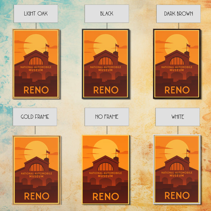 Reno Travel Poster, Canvas Print, Gold Art Deco Poster Art, Reno Travel Art, Travel Art Print, City Travel Prints, Eclectic Wall Decor