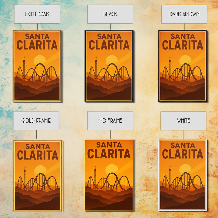 Santa Clarita California Travel Poster, Canvas Print, Golden Poster Art, Santa Clarita Travel Art, Vintage Travel Art, Vintage City Art