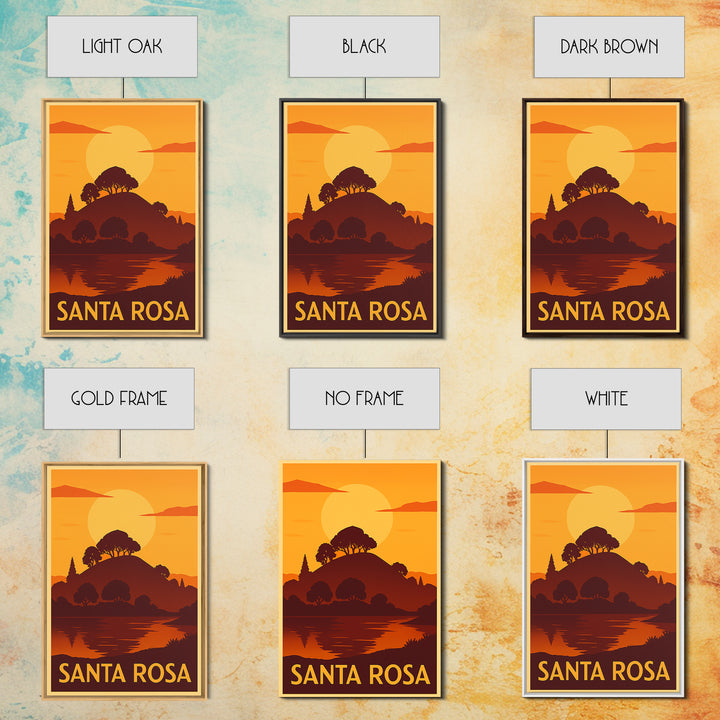 Santa Rosa Travel Poster, Canvas Print, Golden Travel Poster Art, Santa Rosa Wall Art, Gift For Travelers, Travel Wall Decor, Wall Art