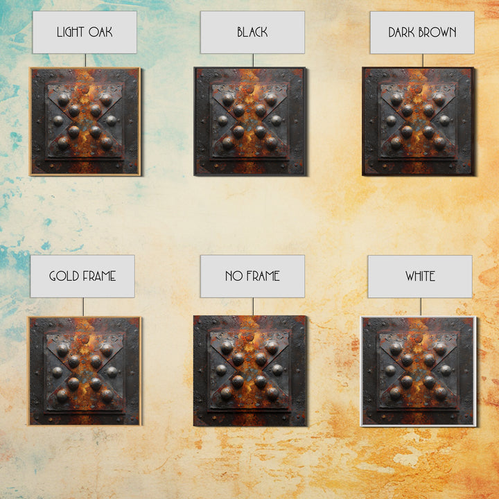 Steel and Rust Texture Abstract Panel Canvas Print, Garage Art, Neutral Decor, Garage Decor, Abstract Art, Motor, Wall Art, GAR-1x1-95