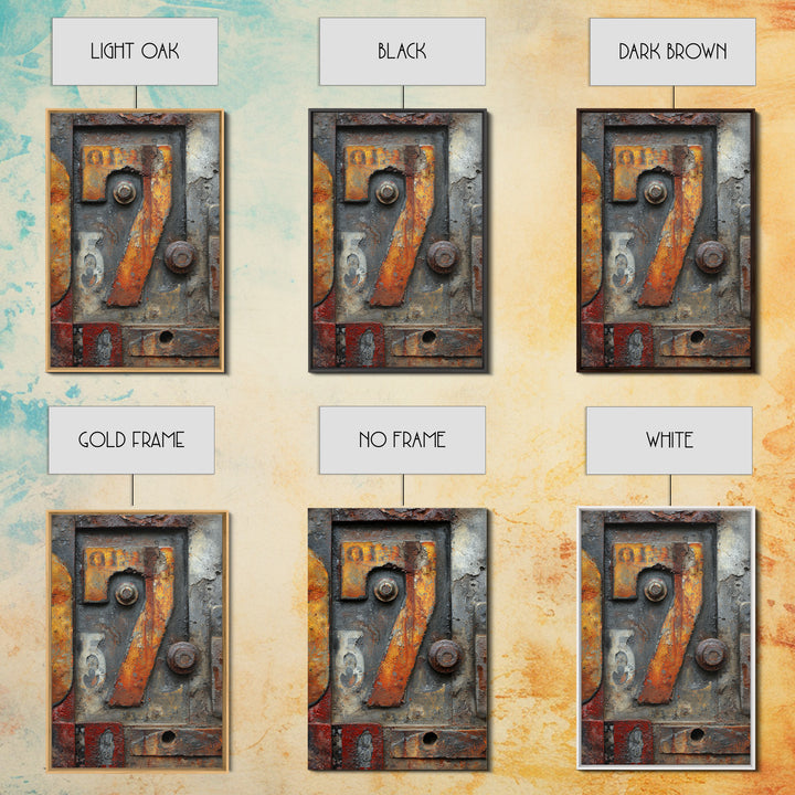 Rusty License Plate Collage Framed Canvas Print, Garage Art, Canvas Wall Art, Garage Decor, Fine Art, Motor, Autumn Wall Art, GAR-2x3-88