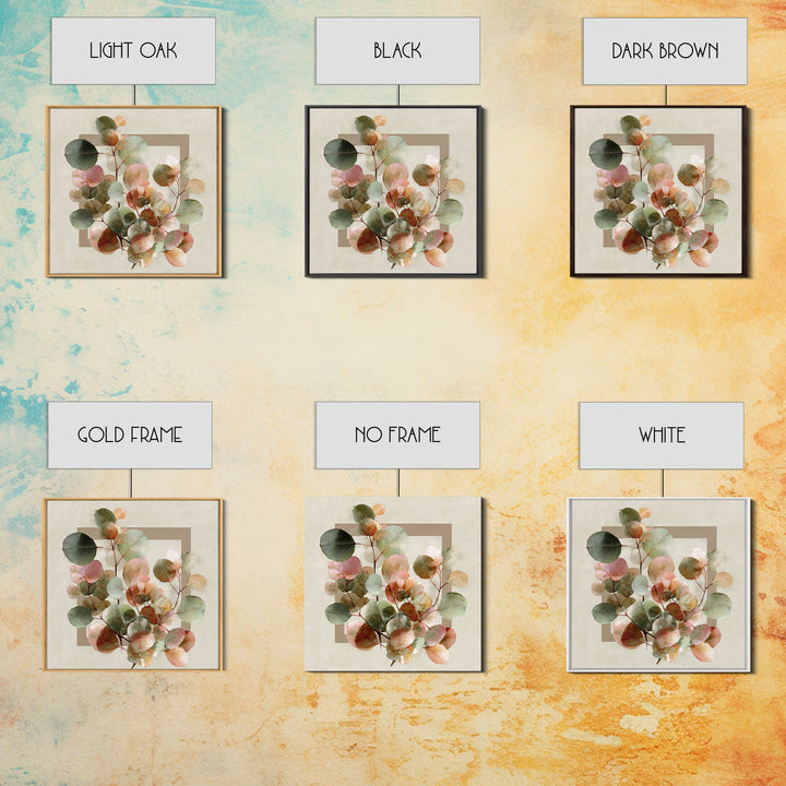 Calming Eucalyptus Watercolor Branches Framed Canvas Print, Guest Bedroom Art, Downloadable Prints, Bedroom Decor, Guest, GBA-1x1-34