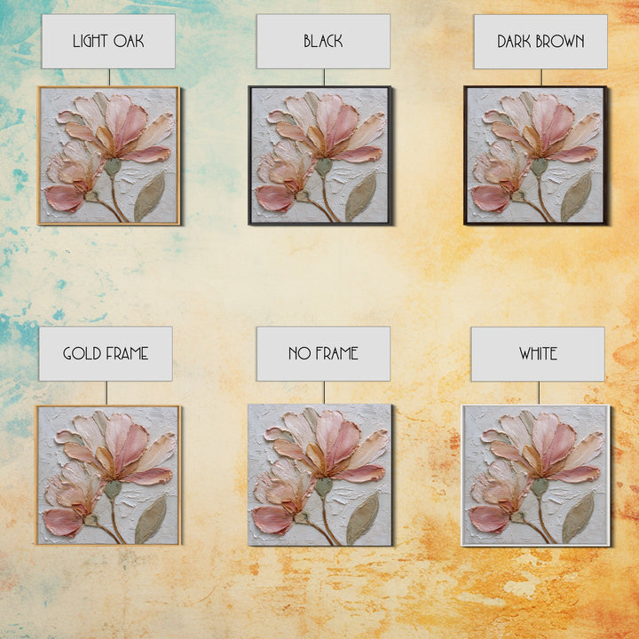 Gentle Botanical Line Drawing Trio Framed Canvas Print, Guest Bedroom Art, Bedroom Wall Art, Bedroom Decor, Watercolor Art, GBA-1x1-6