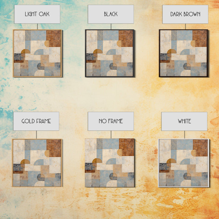 Warm Terracotta Shapes Framed Canvas Print, Guest Bedroom Art, Above Bed Decor, Bedroom Decor, Fine Art, Guest, Boho Decor, GBA-1x1-70
