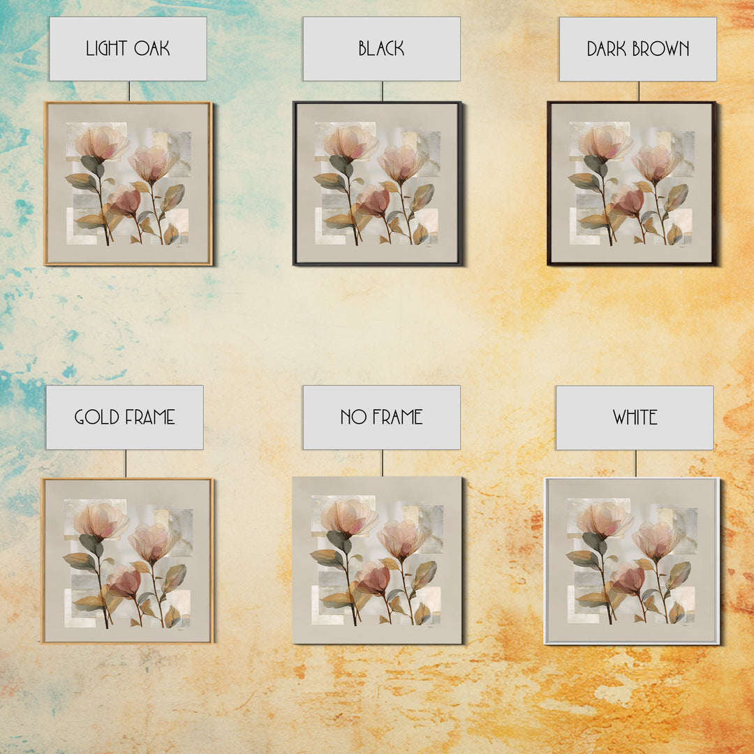Gentle Botanical Line Drawing Trio Framed Canvas Print, Guest Bedroom Art, Gallery Decor, Bedroom Decor, Fine Art, Guest, GBA-1x1-78