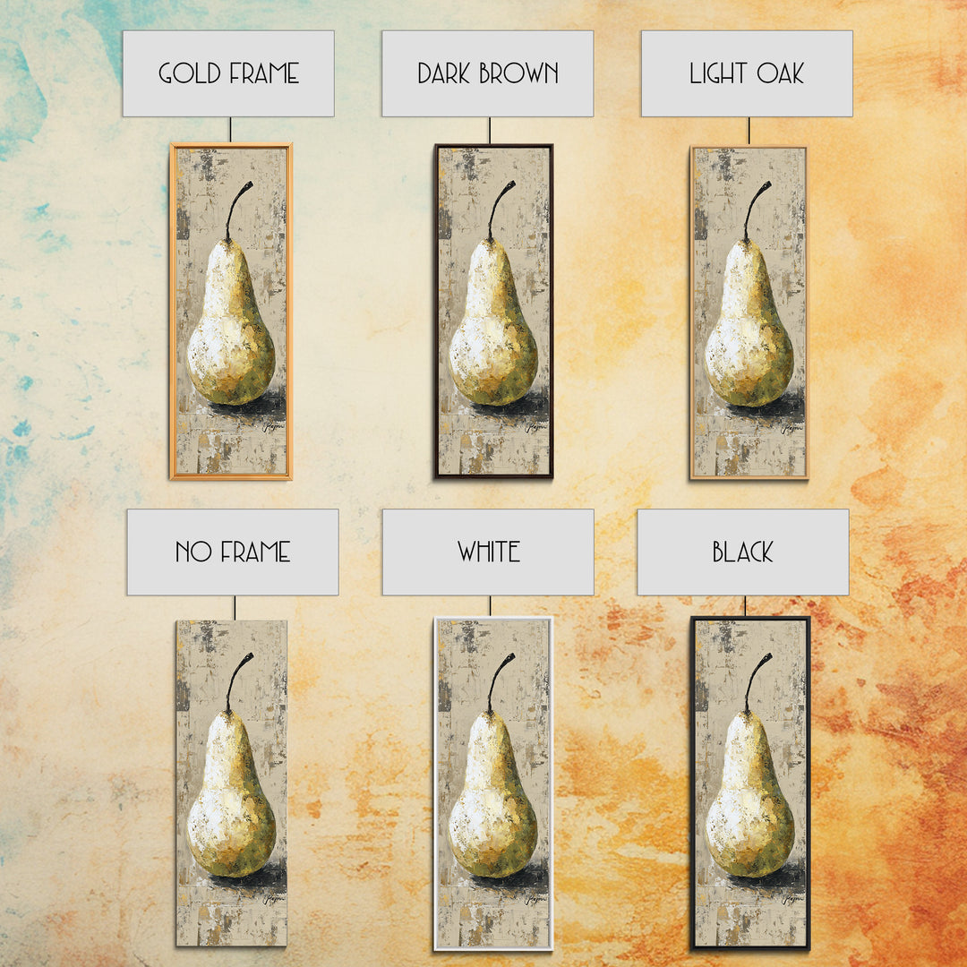 Classic Pear Still Life for Cozy Hospitality Canvas Print, Guest Bedroom Art, Textured Painting, Bedroom Decor, Fine Art, Guest, GBA-1x3-32