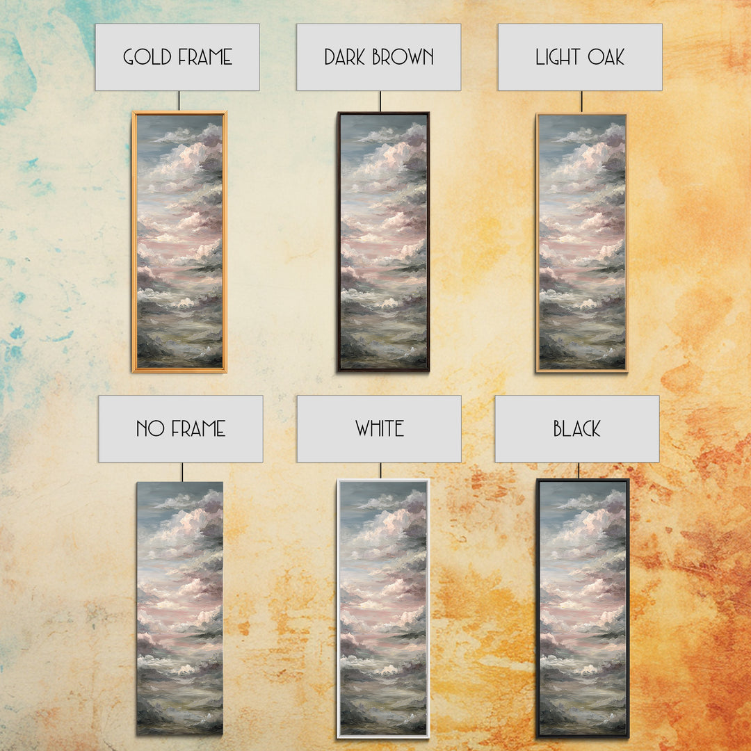 Romantic Cloudscape in Blush and Ivory Framed Canvas Print, Guest Bedroom Art, Wall Art Prints, Bedroom Decor, Fine Art, Guest, GBA-1x3-47