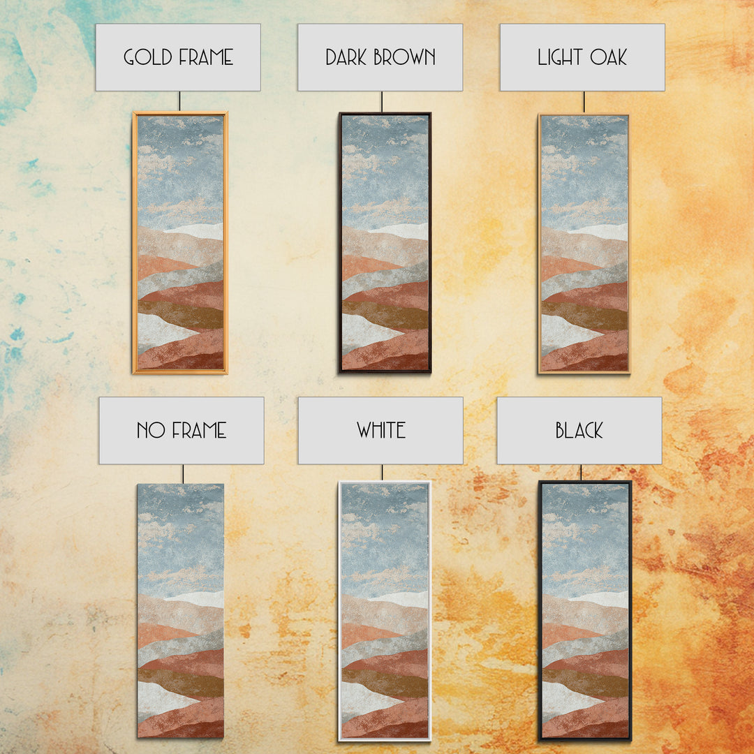 Warm Terracotta Shapes Framed Canvas Print, Guest Bedroom Art, Minimalist Wall Art, Bedroom Decor, Abstract Art, Guest, GBA-1x3-58