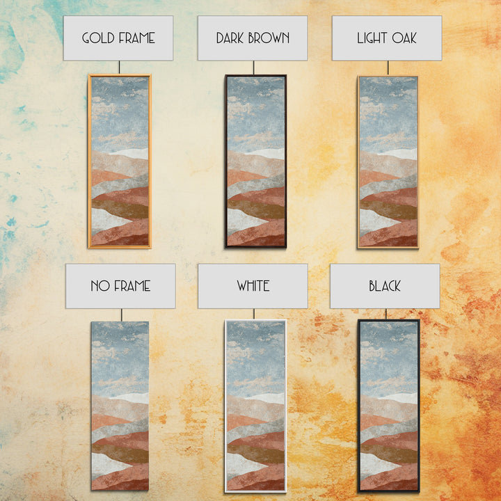 Warm Terracotta Shapes Framed Canvas Print, Guest Bedroom Art, Minimalist Wall Art, Bedroom Decor, Abstract Art, Guest, GBA-1x3-58