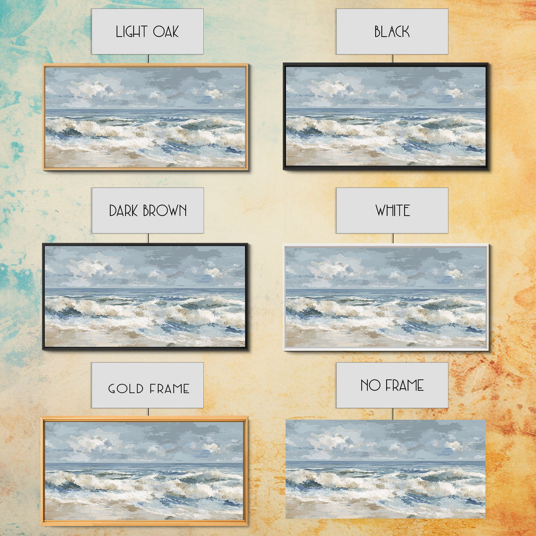 Coastal Dunes in Pale Blue and Sand Framed Canvas Print, Guest Bedroom Art, Home Decor, Bedroom Decor, Fine Art, Guest, GBA-2x1-1