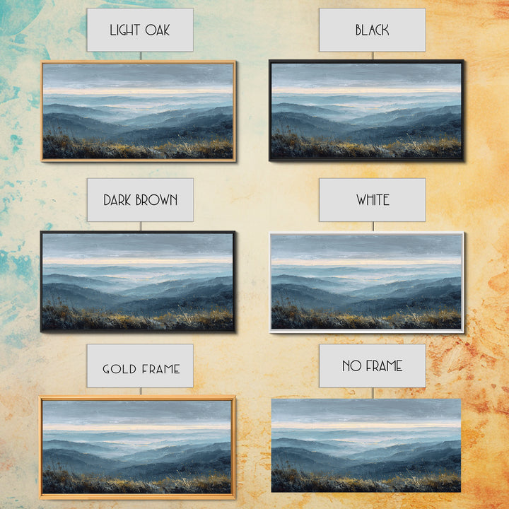 Soft Mountain Horizon Framed Canvas Print, Guest Bedroom Art, Fine Art Print, Bedroom Decor, Fine Art, Guest, Poster, GBA-2x1-27