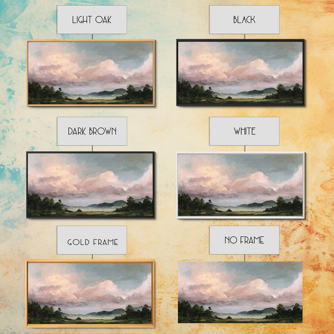 Romantic Cloudscape in Blush and Ivory Framed Canvas Print, Guest Bedroom Art, Printable Art, Bedroom Decor, Fine Art, Guest, GBA-2x1-55