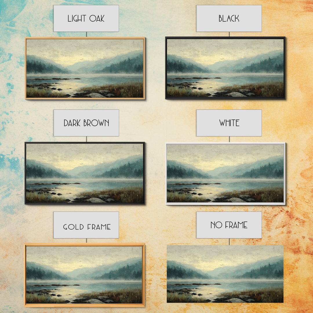 Soft Mountain Horizon Framed Canvas Print, Guest Bedroom Art, Boho Decor, Bedroom Decor, Fine Art, Guest, Digital Prints, GBA-2x1-75