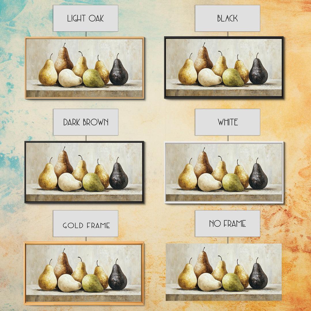 Classic Pear Still Life for Cozy Hospitality Framed Canvas Print, Guest Bedroom Art, New Home Gift, Bedroom Decor, Guest, GBA-2x1-88