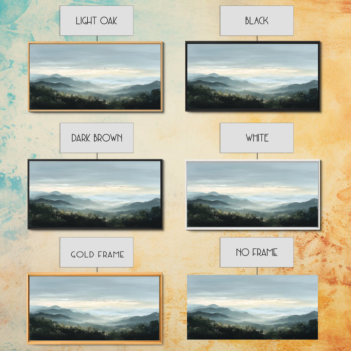 Soft Mountain Horizon Framed Canvas Print, Guest Bedroom Art, Farmhouse Decor, Bedroom Decor, Fine Art, Guest, Trendy Wall Art, GBA-2x1-99