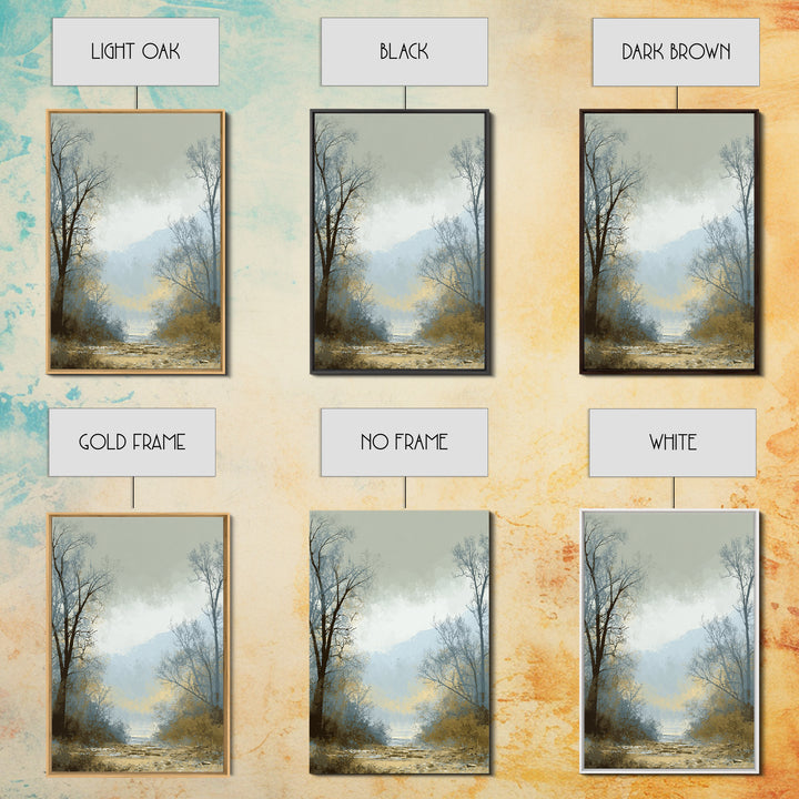 Monochrome Forest Silhouette Canvas Print, Guest Bedroom Art, Prints, Bedroom Decor, Oil Painting, Guest 445, Set of Wall Art, GBA-2x3-45