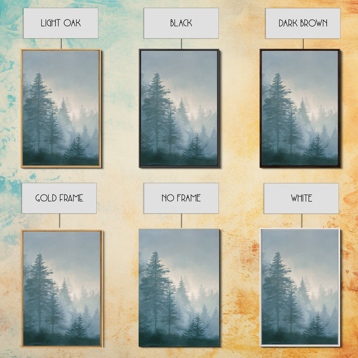 Monochrome Forest Silhouette Framed Canvas Print, Guest Bedroom Art, Bedroom Decor, Fine Art, Guest, Above Bed Decor, GBA-2x3-69