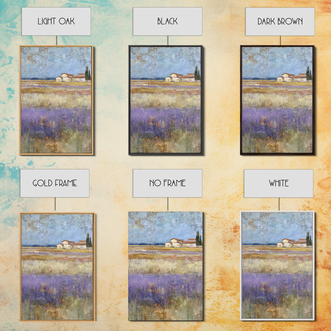 Lavender Field under Pale Sky Framed Canvas Print, Guest Bedroom Art, Home, Bedroom Decor, Fine Art, Guest, Bedroom Wall Art, GBA-2x3-75