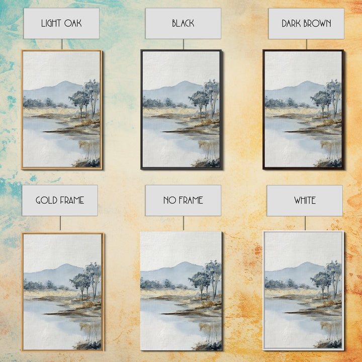 Gentle Rain over Distant Hills Framed Canvas Print, Guest Bedroom Art, Bedroom Wall Decor, Bedroom Decor, Oil Painting, Guest, GBA-2x3-8