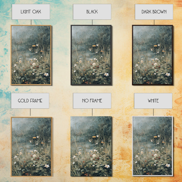 Sunlit Meadow with Delicate Flowers Canvas Print, Guest Bedroom Art, Set of 3 Wall Art, Bedroom Decor, Watercolor Art, Guest, GBA-2x3-95