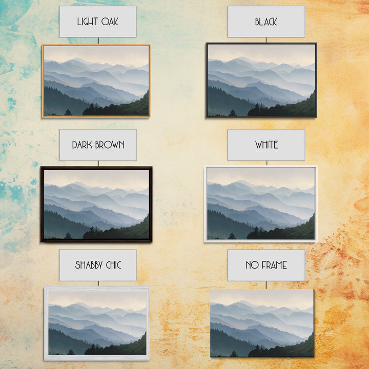Soft Mountain Horizon Framed Canvas Print, Guest Bedroom Art, Trendy Wall Art, Bedroom Decor, Fine Art, Guest, GBA-3x2-35