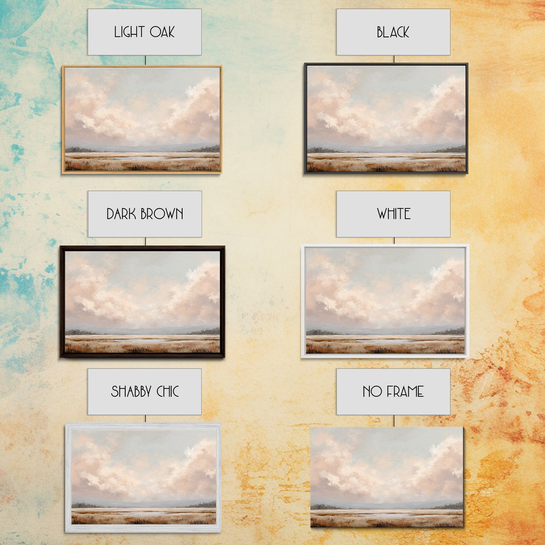 Romantic Cloudscape in Blush and Ivory Framed Canvas Print, Guest Bedroom Art, Neutral Decor, Bedroom Decor, Fine Art, Guest, GBA-3x2-39