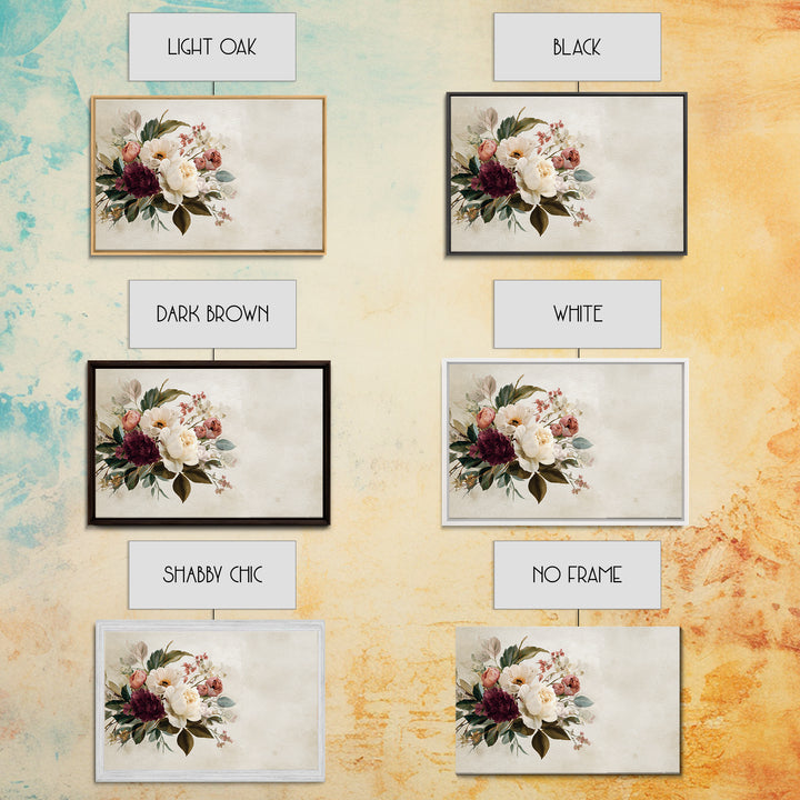 Welcoming Wildflower Bouquet Framed Canvas Print, Guest Bedroom Art, Bedroom Wall Art, Bedroom Decor, Oil Painting, Guest, GBA-3x2-5