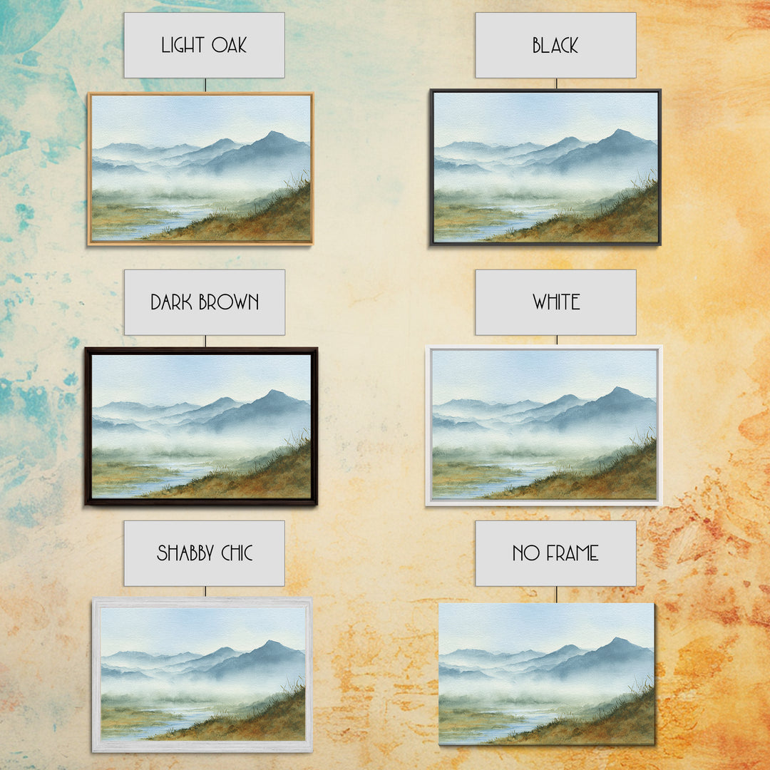 Soft Mountain Horizon Canvas Print, Guest Bedroom Art, Wall Art, Bedroom Decor, Oil Painting, Guest, New Home Gift, GBA-3x2-83