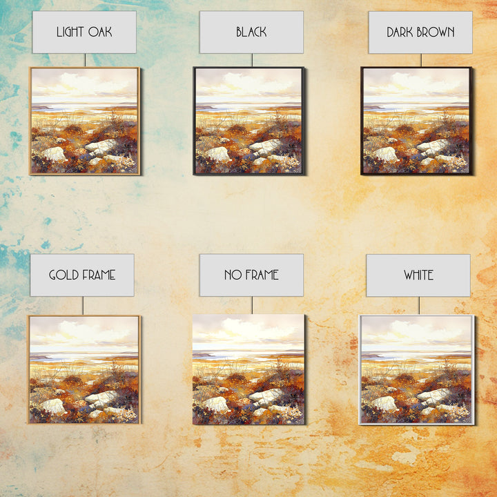 Quiet Abstract Landscape Framed Canvas Print, General Fine Art, Modern Decor, Living Room Decor, Fine Art, Poster, GEN-1x1-1
