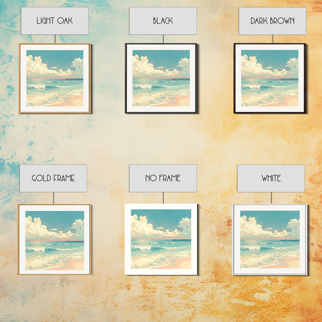 Coastal Water Study Canvas Print, General Fine Art, Poster, Living Room Decor, Fine Art, Wall Art Prints, Mid Century Modern, GEN-1x1-77