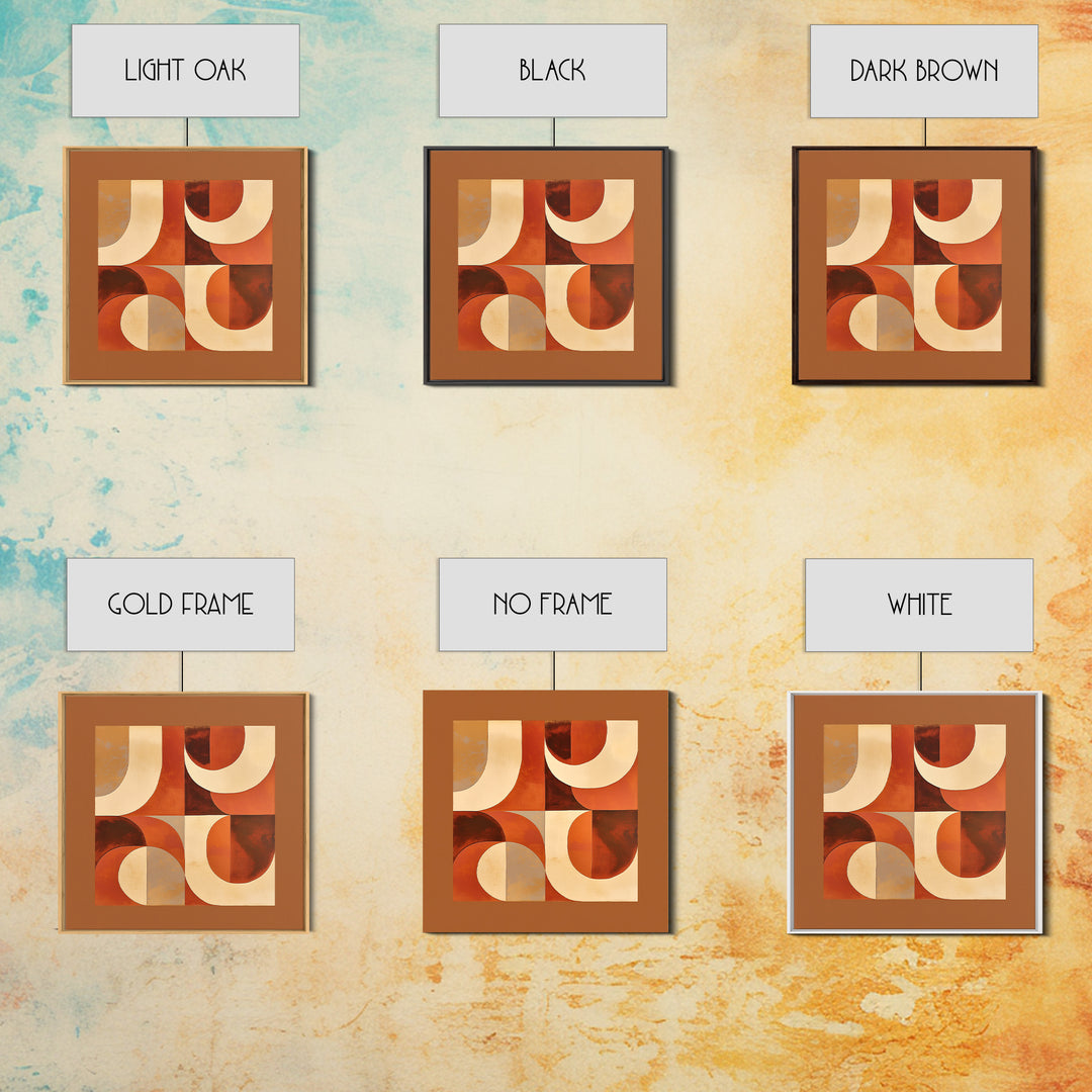 Warm Terracotta Abstract Framed Canvas Print, General Fine Art, Statement Artwork, Living Room Decor, Abstract Art, GEN-1x1-78