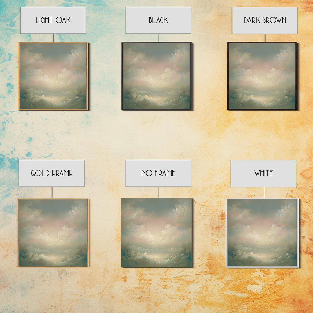 Romantic Cloudscape with Blush and Cream Tones Canvas Print, General Fine Art, Neutral Decor, Living Room Decor, Fine Art, GEN-1x1-90